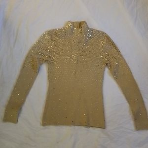 Gold sequin turtleneck